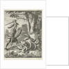 Godfrey of Bouillon free a lion from the stranglehold of a snake by Jan Luyken