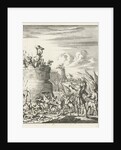 Attack on a fortress where a Turk is hit by arrows by Timotheus ten Hoorn