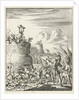 Attack on a fortress where a Turk is hit by arrows by Timotheus ten Hoorn