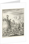 Attack on a fortress where a Turk is hit by arrows by Timotheus ten Hoorn