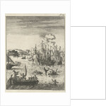 Sea battle off the coast of Salee, Morocco by Jan Luyken