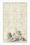 Twelve heads in different positions, labeled 1-12 by Willem Goeree