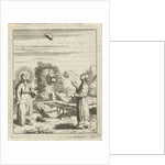 Christ and the personified soul behold a falling stone by Pieter Arentsz II