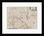 Sea chart a part of the coast of northern Canada and Greenland, with two compass roses by Jan Luyken
