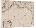 Sea chart of the coasts of Colombia, Panama, Costa Rica and Honduras, with an inset map of Cartagena by Johannes van Keulen I