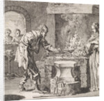 Lady World and the devil in a smithy by Jan Luyken