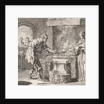 Lady World and the devil in a smithy by Jan Luyken