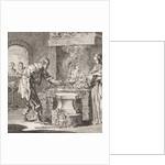 Lady World and the devil in a smithy by Jan Luyken