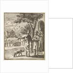 Two men witness a funeral passing by Cornelis van der Sys