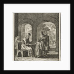 Mother talking to her child admonishingly by Jan Luyken