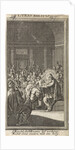 Christ puts his hand on a woman by Anonymous