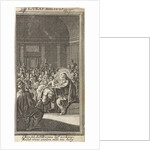 Christ puts his hand on a woman by Anonymous