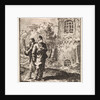 Two travelers watching a man behind the bars of a prison by Pieter Arentsz & Cornelis van der Sys II