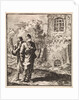 Two travelers watching a man behind the bars of a prison by Pieter Arentsz & Cornelis van der Sys II