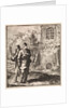 Two travelers watching a man behind the bars of a prison by Pieter Arentsz & Cornelis van der Sys II