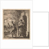 Man with fur coat and fur hat looking at almost naked man by Pieter Arentsz & Cornelis van der Sys II