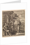 Seated man with cup and can turns from a thirsty hiker by Pieter Arentsz & Cornelis van der Sys II