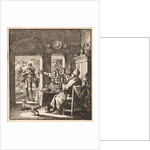 Family makes dismissive gestures to a poor man who asks for help by Cornelis van der Sys II