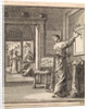 Man writing from right to left on a slate wall by Pieter Arentsz & Cornelis van der Sys II
