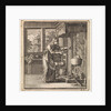 Woman reaches for the chain from a pot that hangs high above the fire by Pieter Arentsz & Cornelis van der Sys II