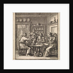 People sit at a table drinking coffee by Pieter Arentsz & Cornelis van der Sys II