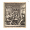 People sit at a table drinking coffee by Pieter Arentsz & Cornelis van der Sys II