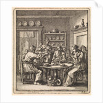 People sit at a table drinking coffee by Pieter Arentsz & Cornelis van der Sys II