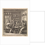 People sit at a table drinking coffee by Pieter Arentsz & Cornelis van der Sys II
