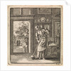 Woman sweeps the floor of a house by Pieter Arentsz & Cornelis van der Sys II