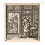 Woman sweeps the floor of a house by Pieter Arentsz & Cornelis van der Sys II