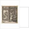 Woman sweeps the floor of a house by Pieter Arentsz & Cornelis van der Sys II