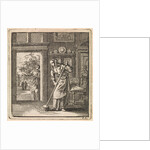 Woman sweeps the floor of a house by Pieter Arentsz & Cornelis van der Sys II