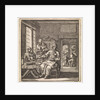 Figures at a table on which a loaf of bread and a knife can be seen by Pieter Arentsz & Cornelis van der Sys II