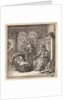 Woman next to a cradle with a baby by Cornelis van der Sys II