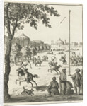 Persians on horseback practicing with bow and arrow by Pieter Jansz