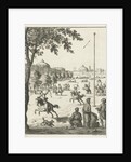 Persians on horseback practicing with bow and arrow by Pieter Jansz