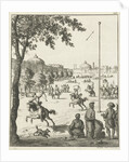 Persians on horseback practicing with bow and arrow by Pieter Jansz