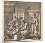 Man stokes the fire with a bellows by Pieter Arentsz & Cornelis van der Sys II