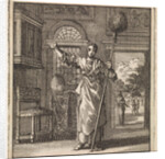 Woman holding a brush on a stick by Pieter Arentsz & Cornelis van der Sys II