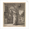 Woman holding a brush on a stick by Pieter Arentsz & Cornelis van der Sys II