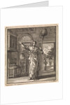 Woman holding a brush on a stick by Pieter Arentsz & Cornelis van der Sys II