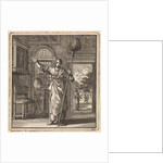 Woman holding a brush on a stick by Pieter Arentsz & Cornelis van der Sys II