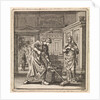 Female scrubs the floor with a scrubbing brush by Pieter Arentsz & Cornelis van der Sys II