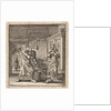 Female scrubs the floor with a scrubbing brush by Pieter Arentsz & Cornelis van der Sys II