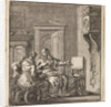 Three women at a wall clock by Pieter Arentsz & Cornelis van der Sys II