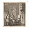 Three women at a wall clock by Pieter Arentsz & Cornelis van der Sys II