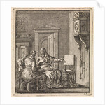 Three women at a wall clock by Pieter Arentsz & Cornelis van der Sys II