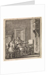 Three women at a wall clock by Pieter Arentsz & Cornelis van der Sys II