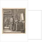 In addition to a mirror where a woman looks at another woman reading the Bible by Pieter Arentsz & Cornelis van der Sys II