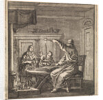 Man extinguishes a candle with a candle snuffer by Pieter Arentsz & Cornelis van der Sys II